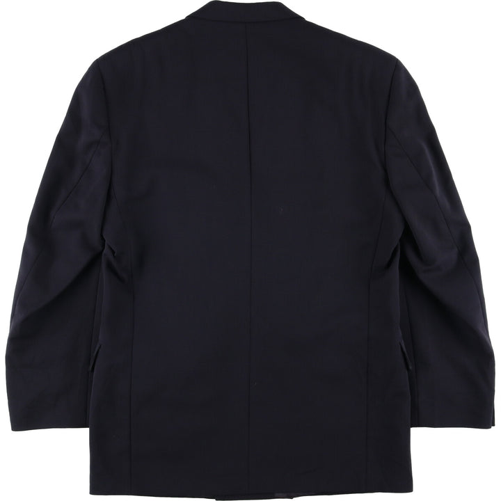 Cecil Gee Peak Lapel Double-Breasted Wool Tailored Jacket, Men's Size Medium polyester navy blue type Vintage Second Hand