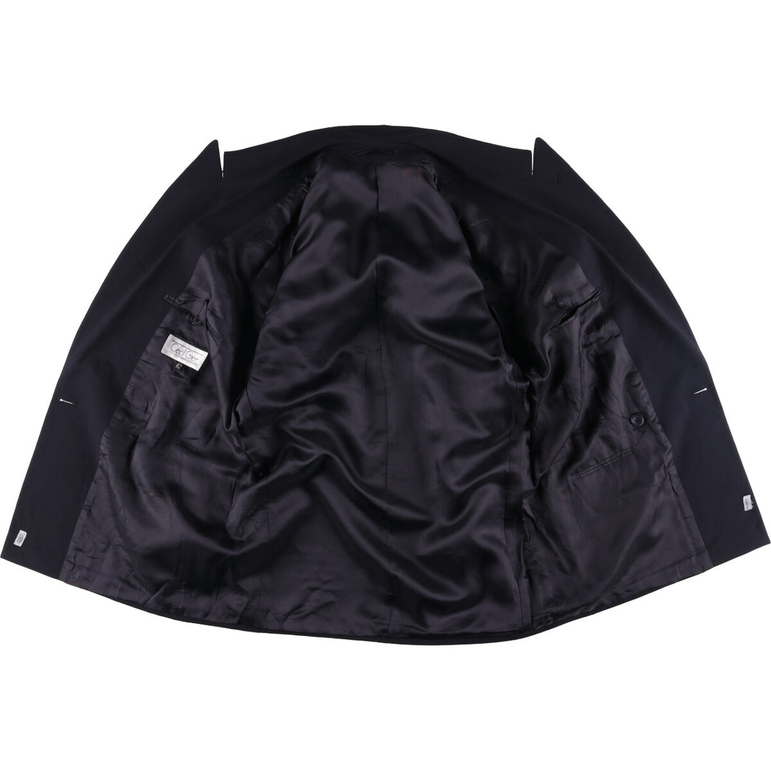 Cecil Gee Peak Lapel Double-Breasted Wool Tailored Jacket, Men's Size Medium polyester navy blue type Vintage Second Hand