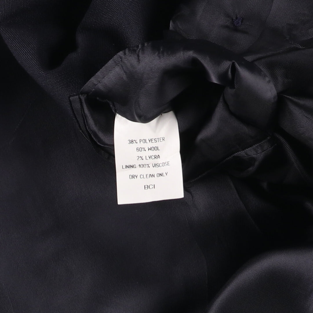 Cecil Gee Peak Lapel Double-Breasted Wool Tailored Jacket, Men's Size Medium polyester navy blue type Vintage Second Hand