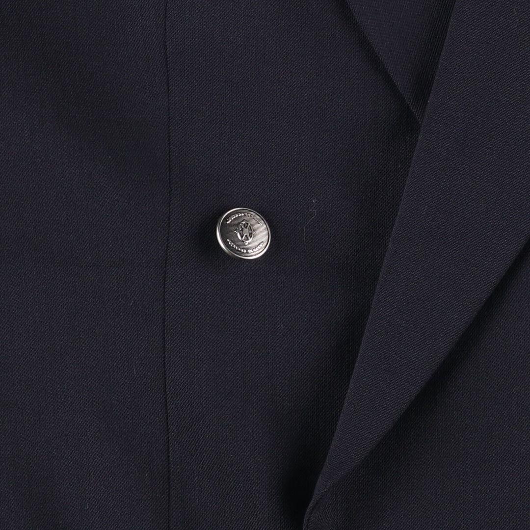 Cecil Gee Peak Lapel Double-Breasted Wool Tailored Jacket, Men's Size Medium polyester navy blue type Vintage Second Hand