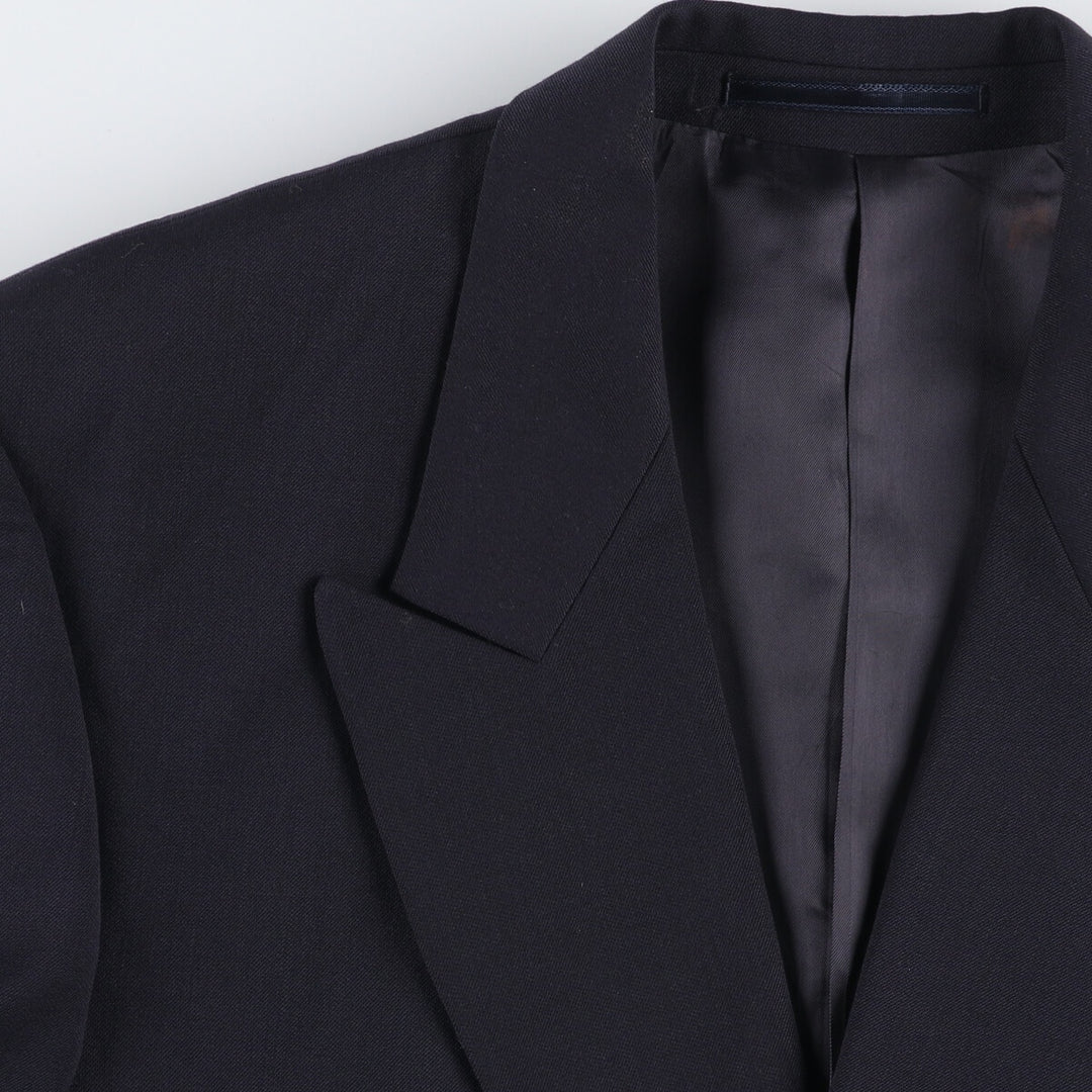 Cecil Gee Peak Lapel Double-Breasted Wool Tailored Jacket, Men's Size Medium polyester navy blue type Vintage Second Hand