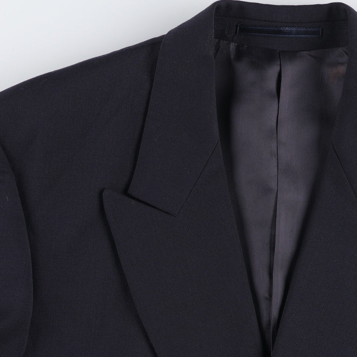 Cecil Gee Peak Lapel Double-Breasted Wool Tailored Jacket, Men's Size Medium polyester navy blue type Vintage Second Hand