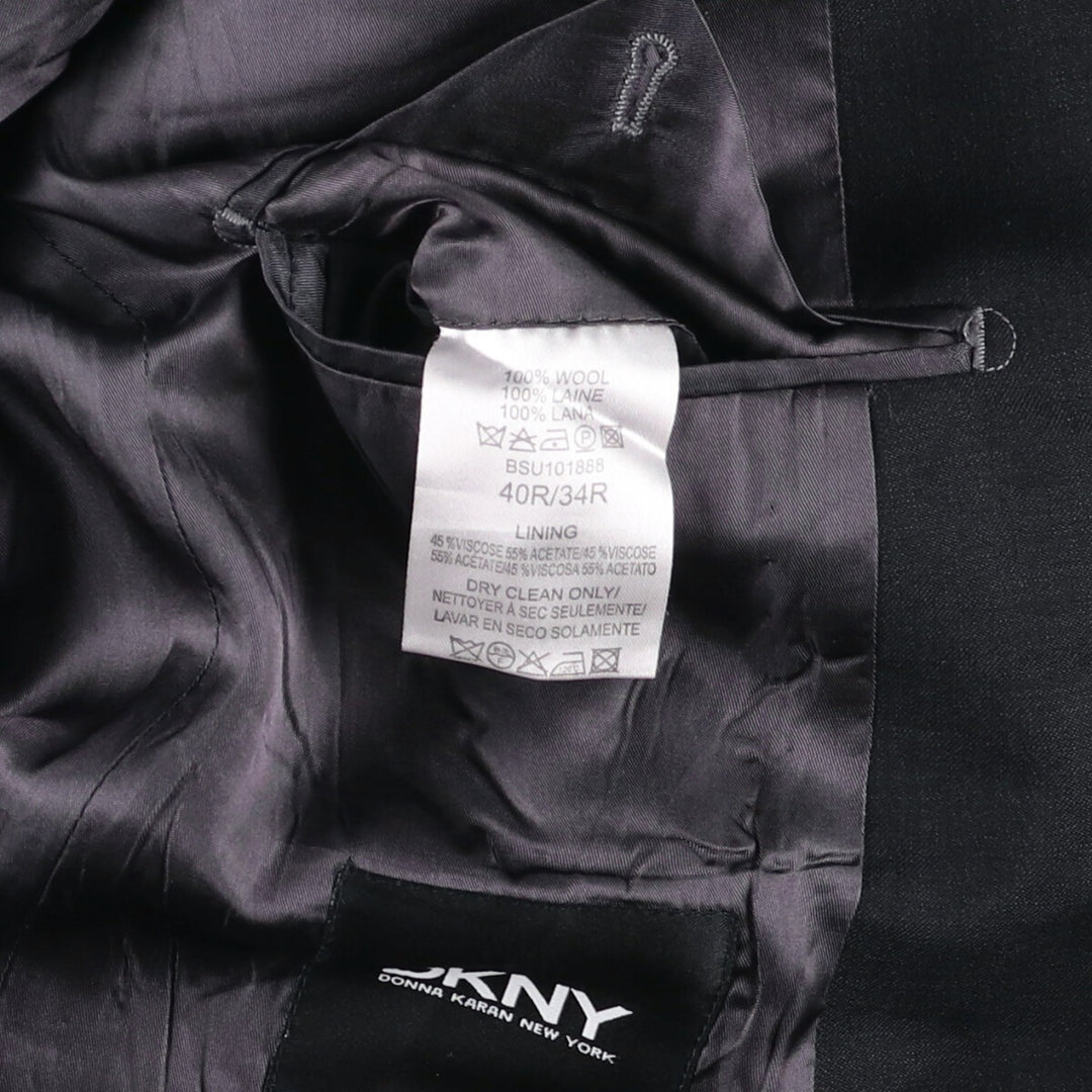 Donna Karan New York DKNY wool tailored jacket, men's size M wool Charcoal Vintage Second Hand