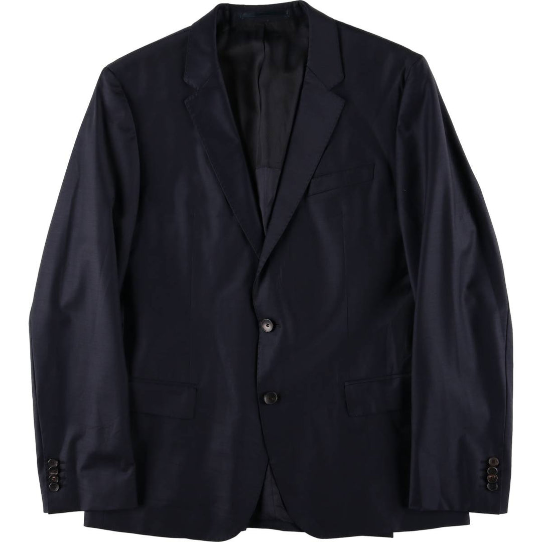 Hugo Boss wool tailored jacket, men's size L wool navy blue type Vintage Second Hand
