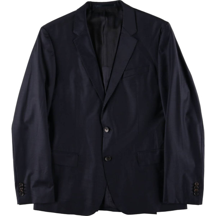 Hugo Boss wool tailored jacket, men's size L wool navy blue type Vintage Second Hand