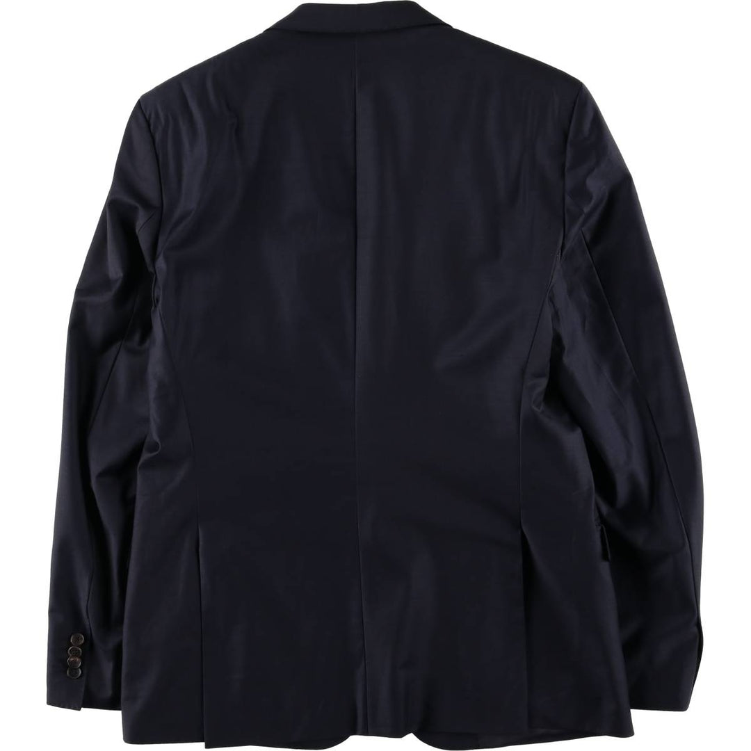 Hugo Boss wool tailored jacket, men's size L wool navy blue type Vintage Second Hand