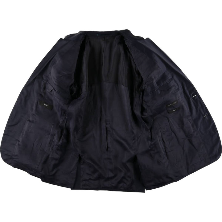 Hugo Boss wool tailored jacket, men's size L wool navy blue type Vintage Second Hand