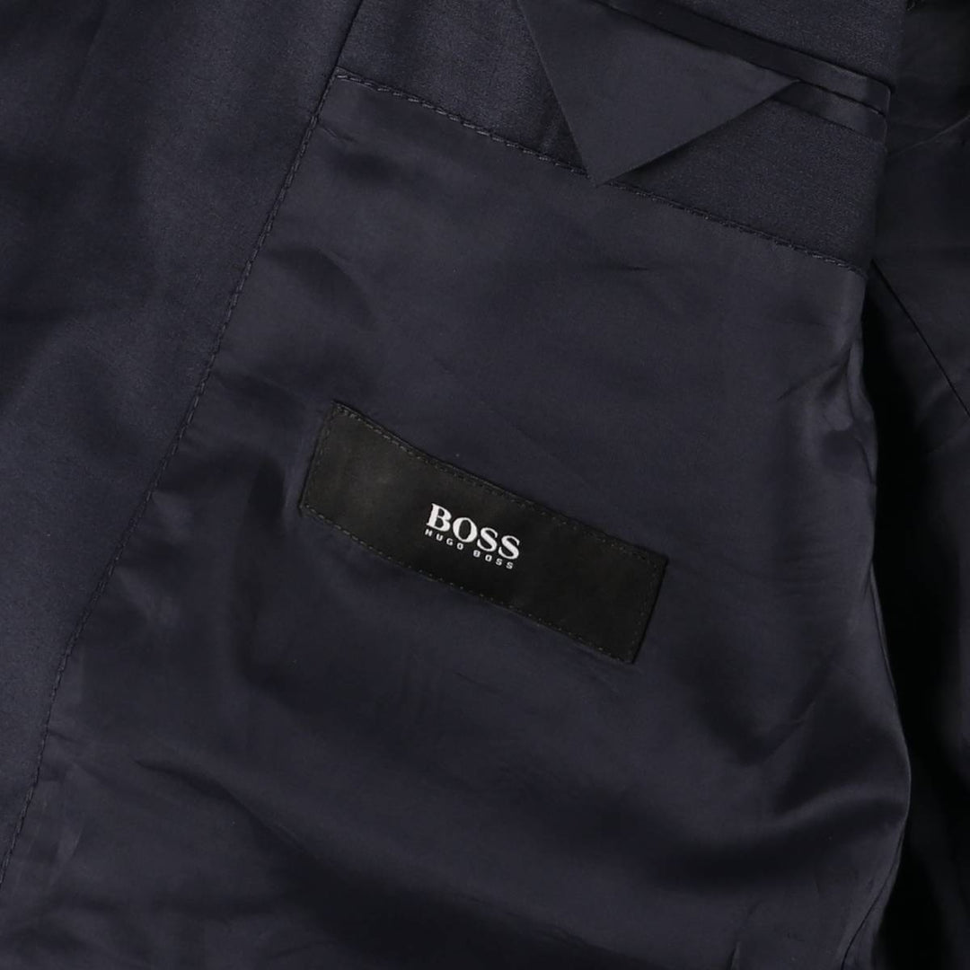 Hugo Boss wool tailored jacket, men's size L wool navy blue type Vintage Second Hand