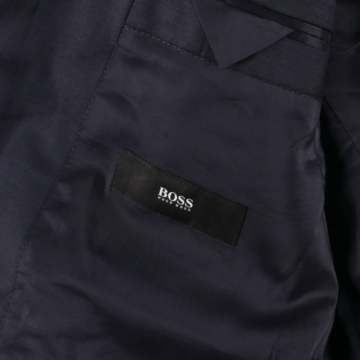 Hugo Boss wool tailored jacket, men's size L wool navy blue type Vintage Second Hand