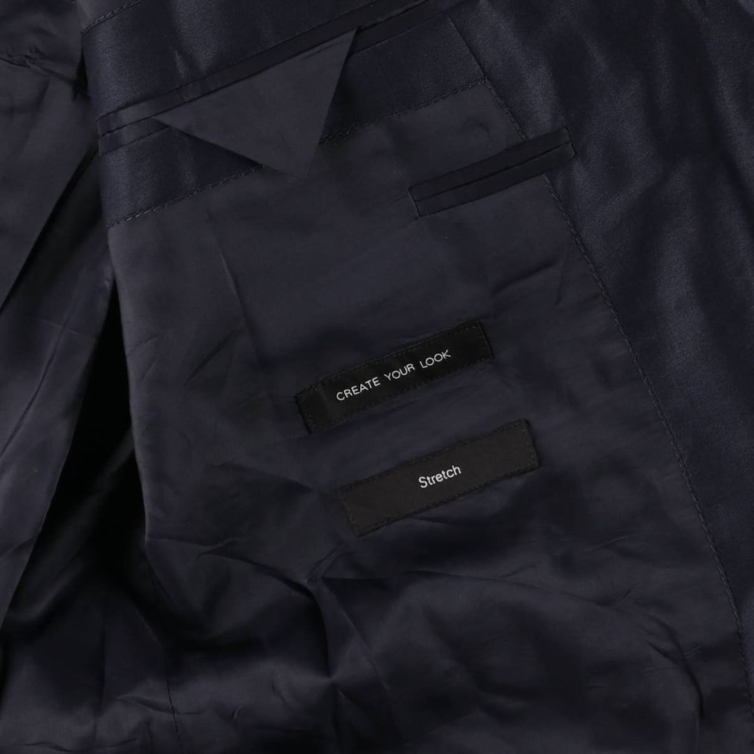 Hugo Boss wool tailored jacket, men's size L wool navy blue type Vintage Second Hand