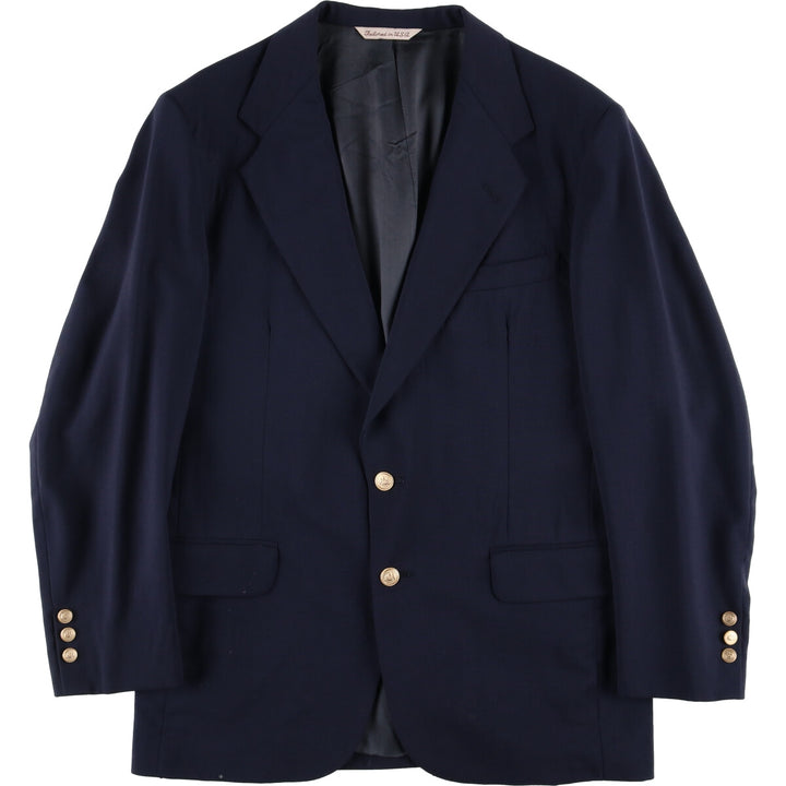 Stafford Navy Blazer, Tailored Jacket, Made in USA, Men's Size L wool navy blue type Vintage Second Hand