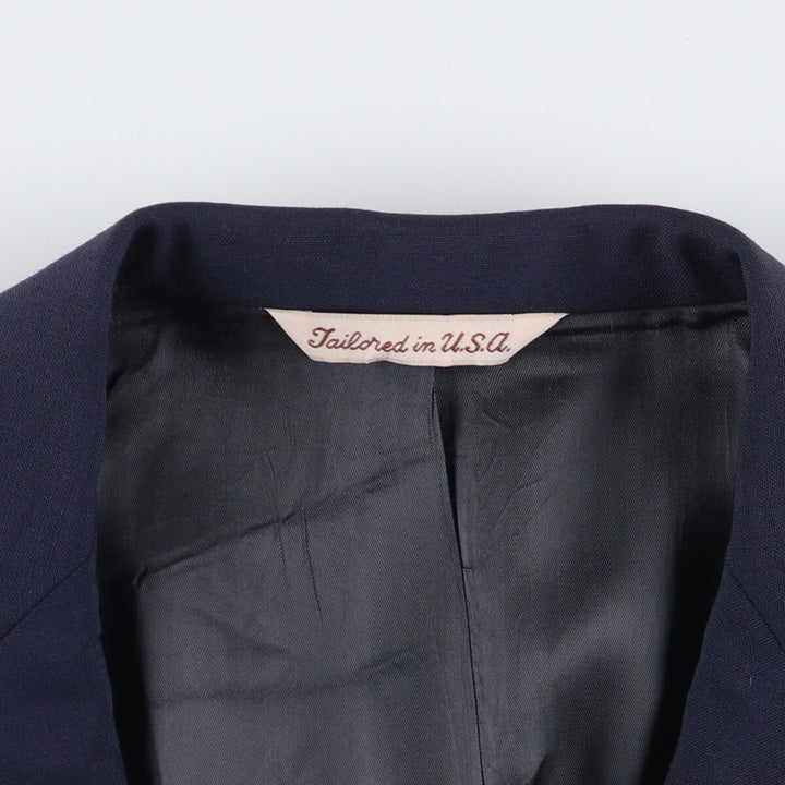 Stafford Navy Blazer, Tailored Jacket, Made in USA, Men's Size L wool navy blue type Vintage Second Hand