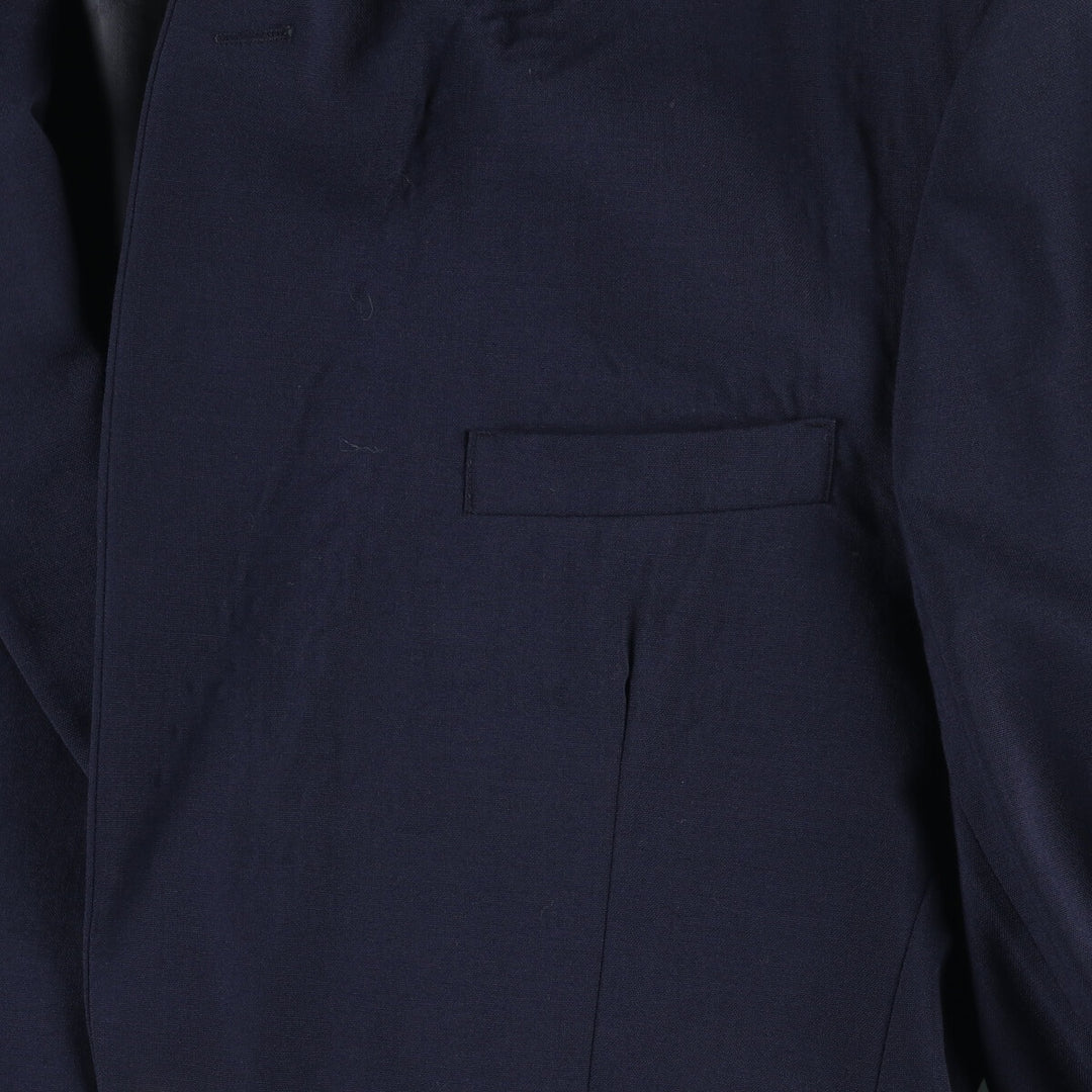 Stafford Navy Blazer, Tailored Jacket, Made in USA, Men's Size L wool navy blue type Vintage Second Hand