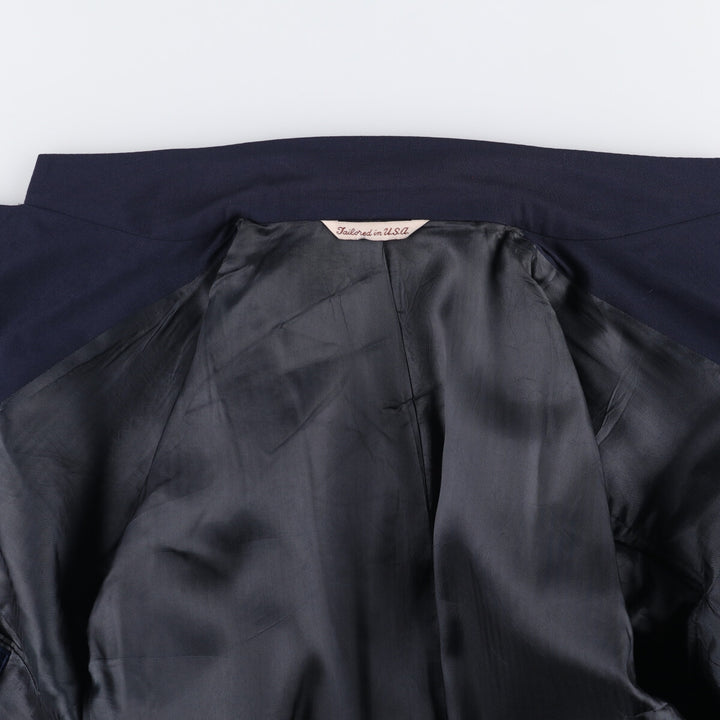 Stafford Navy Blazer, Tailored Jacket, Made in USA, Men's Size L wool navy blue type Vintage Second Hand