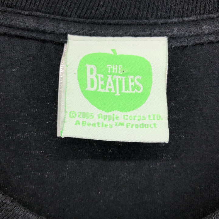00's THE BEATLES Band T-shirt, Band T, Men's L size cotton black type Vintage Second Hand