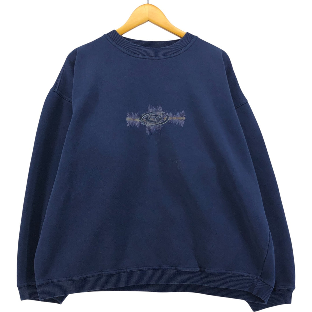 GOTCHA logo sweatshirt, men's size XXL cotton navy blue type Vintage Second Hand