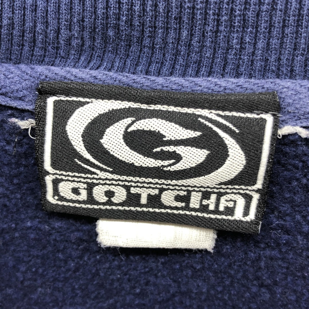 GOTCHA logo sweatshirt, men's size XXL cotton navy blue type Vintage Second Hand