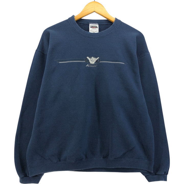 Vintage 90'S Tultex logo sweatshirt, size L, men's cotton navy blue type Vintage Second Hand