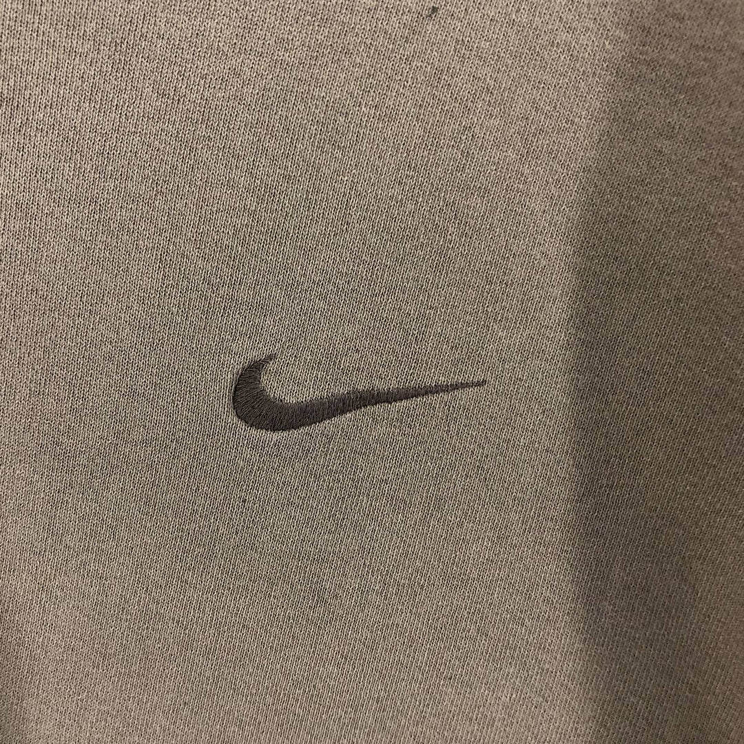 Vintage 90'S Nike painted logo sweatshirt, USA made, men's size L. cotton beige type brown Vintage Second Hand
