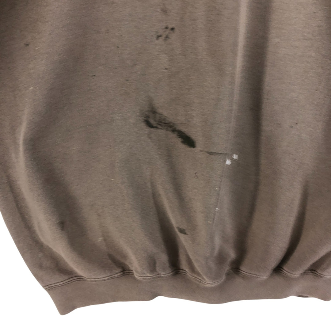 Vintage 90'S Nike painted logo sweatshirt, USA made, men's size L. cotton beige type brown Vintage Second Hand