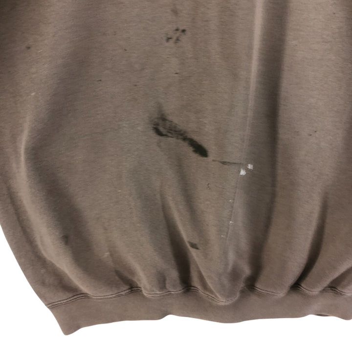 Vintage 90'S Nike painted logo sweatshirt, USA made, men's size L. cotton beige type brown Vintage Second Hand