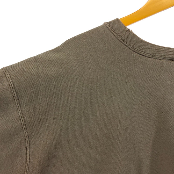 Vintage 90'S Nike painted logo sweatshirt, USA made, men's size L. cotton beige type brown Vintage Second Hand