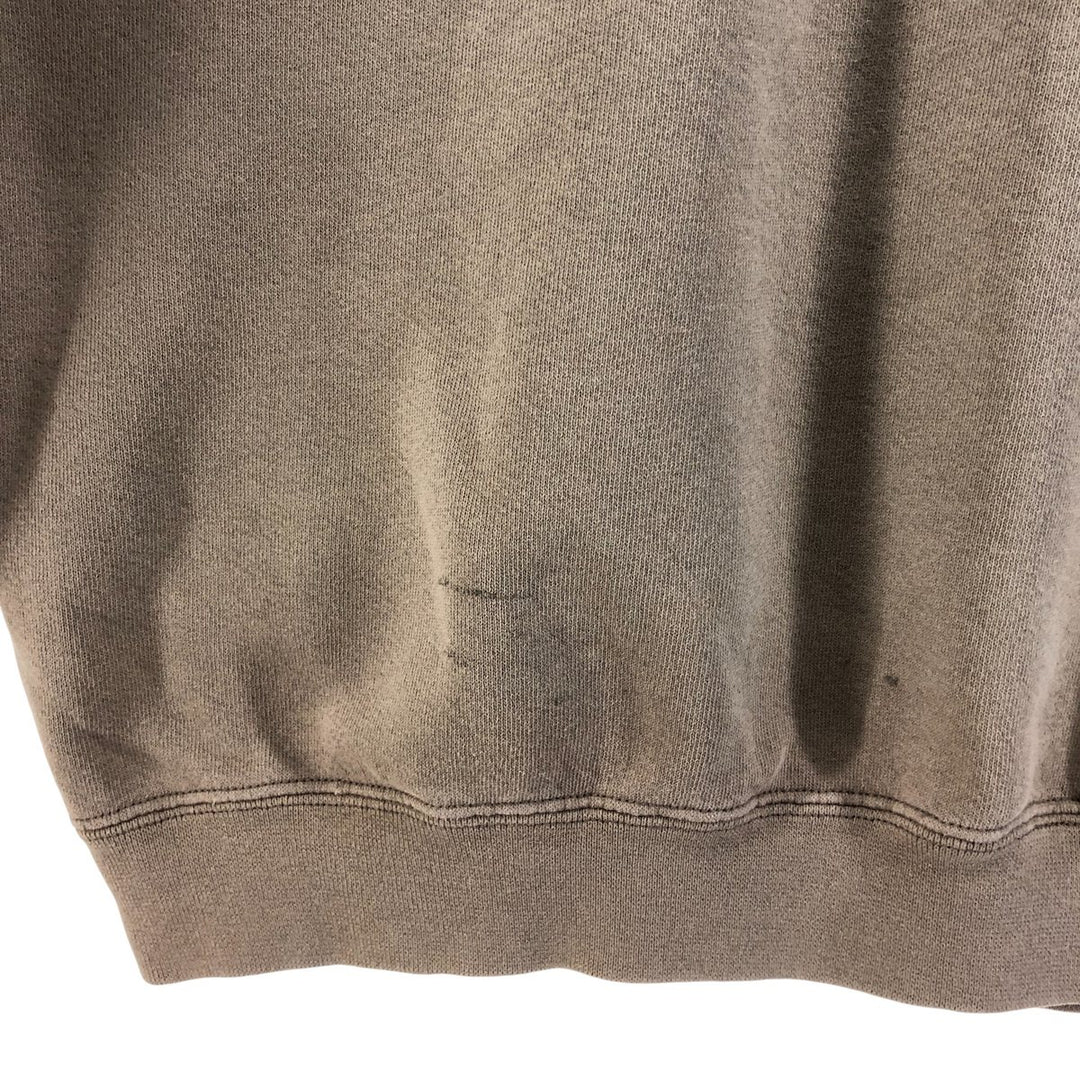Vintage 90'S Nike painted logo sweatshirt, USA made, men's size L. cotton beige type brown Vintage Second Hand