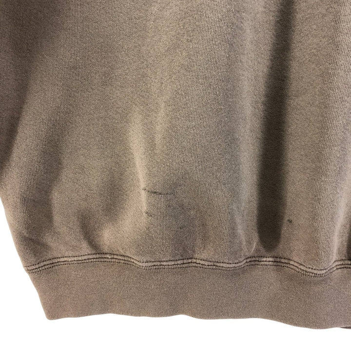 Vintage 90'S Nike painted logo sweatshirt, USA made, men's size L. cotton beige type brown Vintage Second Hand