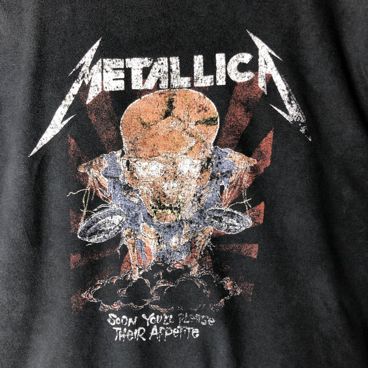 Metallica Skull Pattern Band T-shirt Band Tee Men's XL size unclear black type Vintage Second Hand