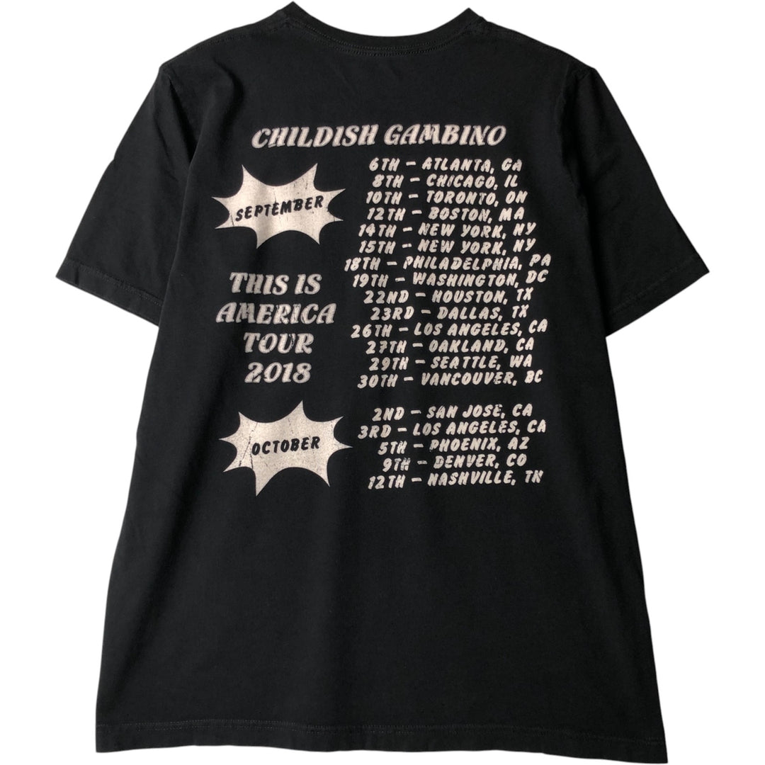 CHILDISH GAMBINO Rap T-shirt, Men's Size L unclear black type Vintage Second Hand