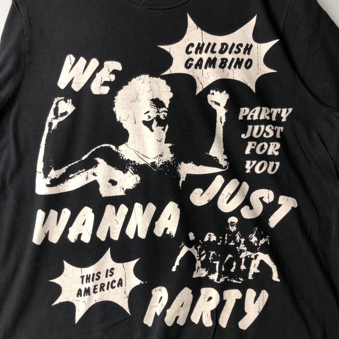 CHILDISH GAMBINO Rap T-shirt, Men's Size L unclear black type Vintage Second Hand