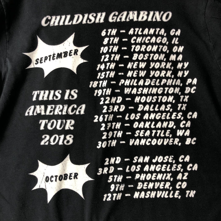 CHILDISH GAMBINO Rap T-shirt, Men's Size L unclear black type Vintage Second Hand