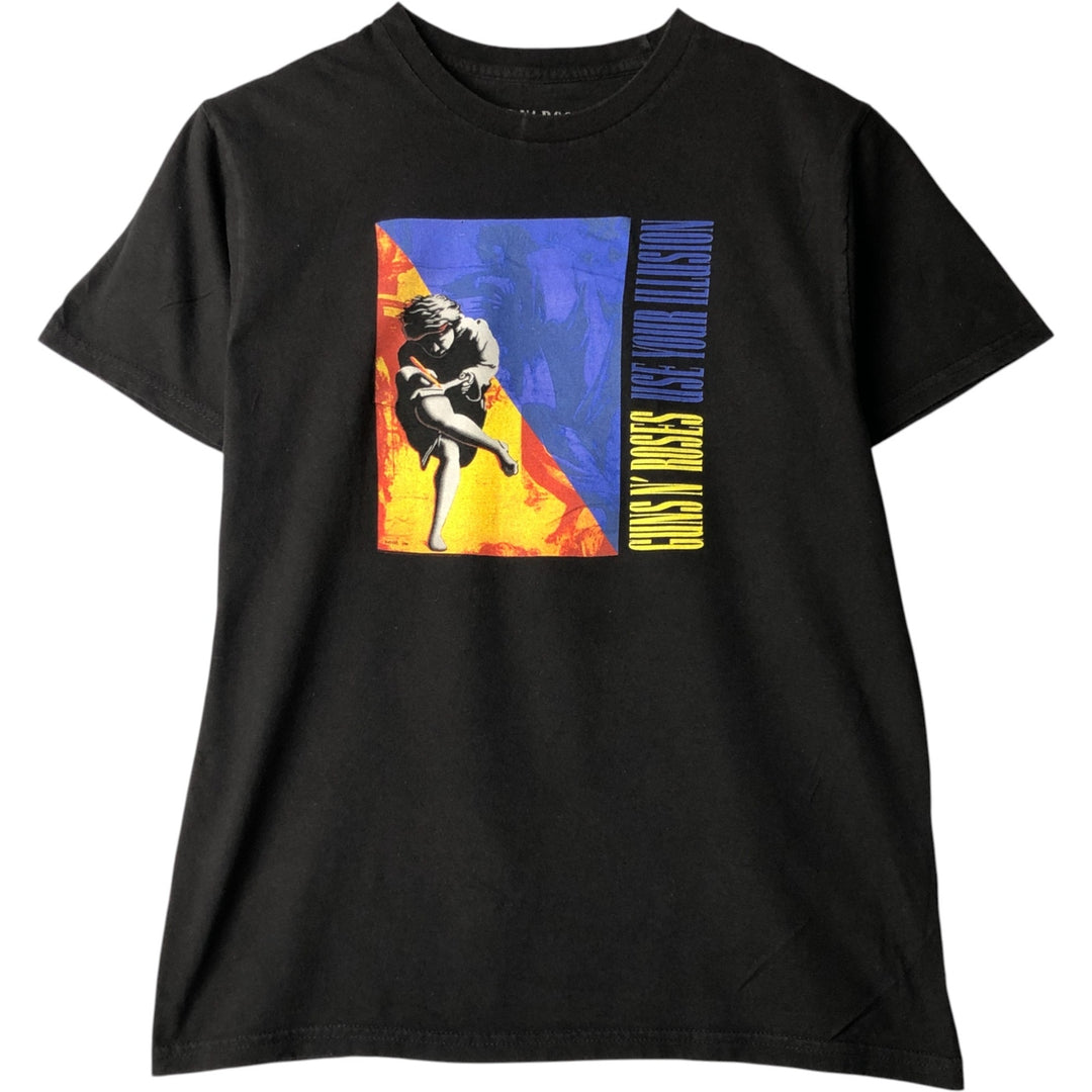 Guns N' Roses Band T-shirt, Men's M size cotton black type Vintage Second Hand
