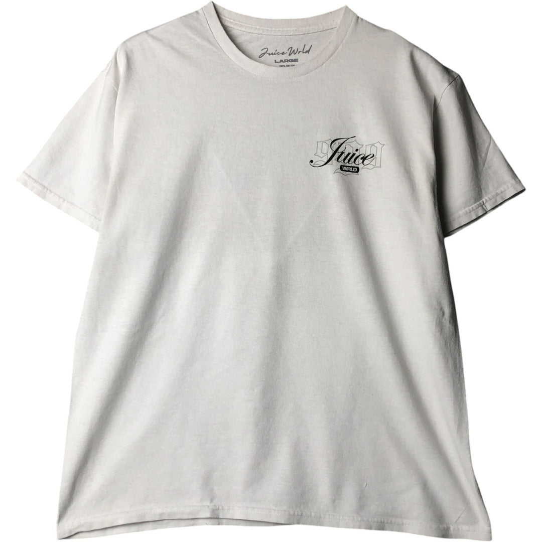 JUICE WRLD Juice World Rap T-shirt Rap T Men's L size cotton white type Vintage Second Hand
