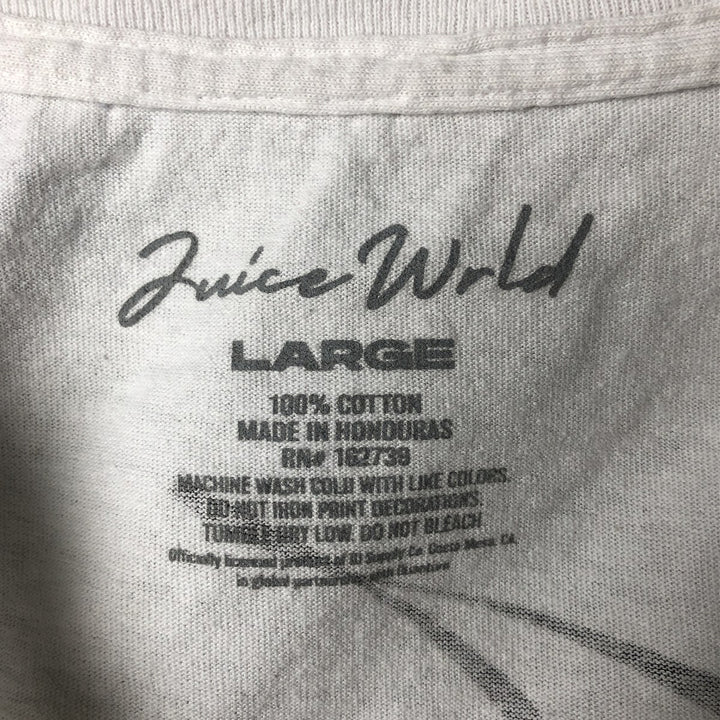 JUICE WRLD Juice World Rap T-shirt Rap T Men's L size cotton white type Vintage Second Hand