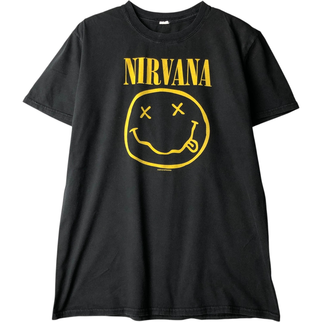NIRVANA Nirvana Band T-shirt, Band T, Men's M size unclear black type Vintage Second Hand