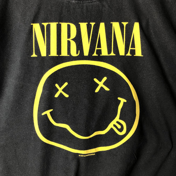 NIRVANA Nirvana Band T-shirt, Band T, Men's M size unclear black type Vintage Second Hand