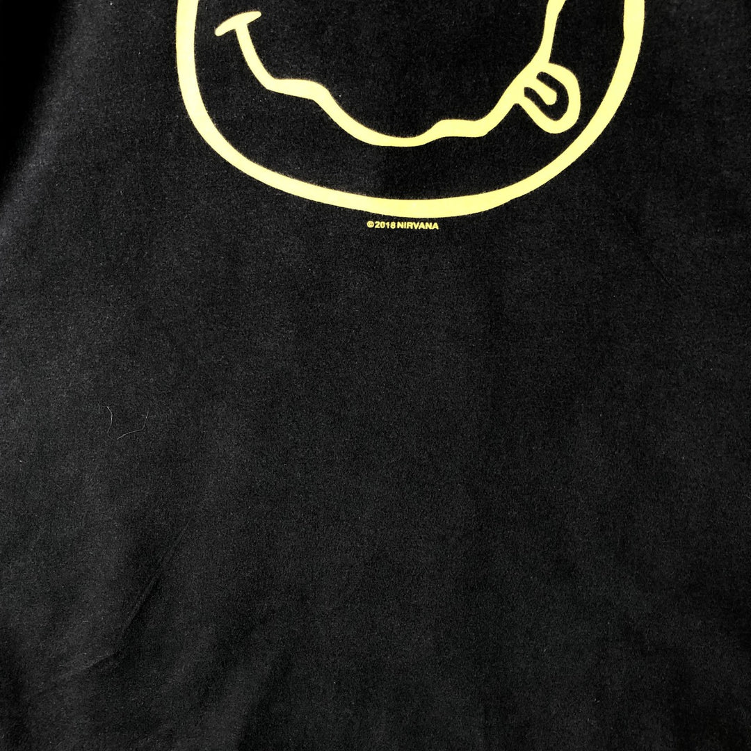 NIRVANA Nirvana Band T-shirt, Band T, Men's M size unclear black type Vintage Second Hand