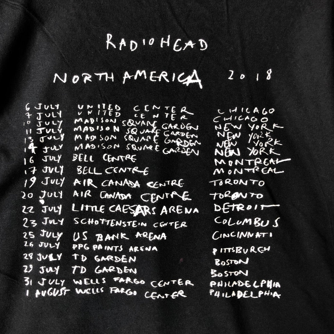 RADIOHEAD Band T-Shirt, Men's Size Medium cotton black type Vintage Second Hand