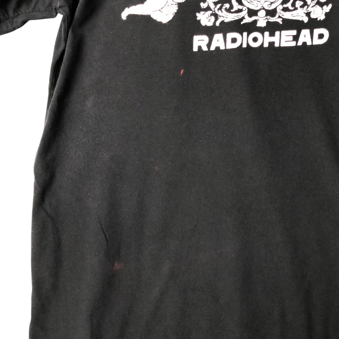 RADIOHEAD Band T-Shirt, Men's Size Medium cotton black type Vintage Second Hand