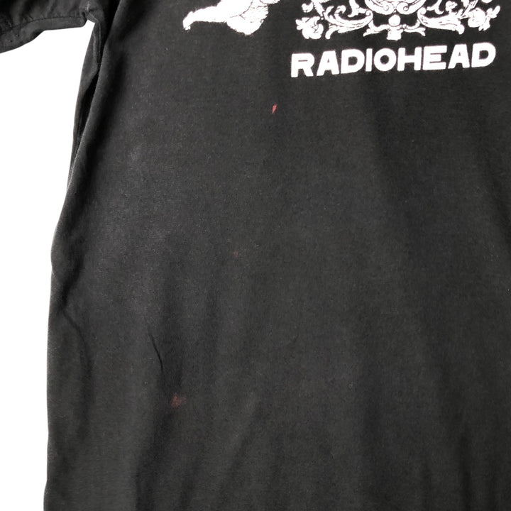 RADIOHEAD Band T-Shirt, Men's Size Medium cotton black type Vintage Second Hand