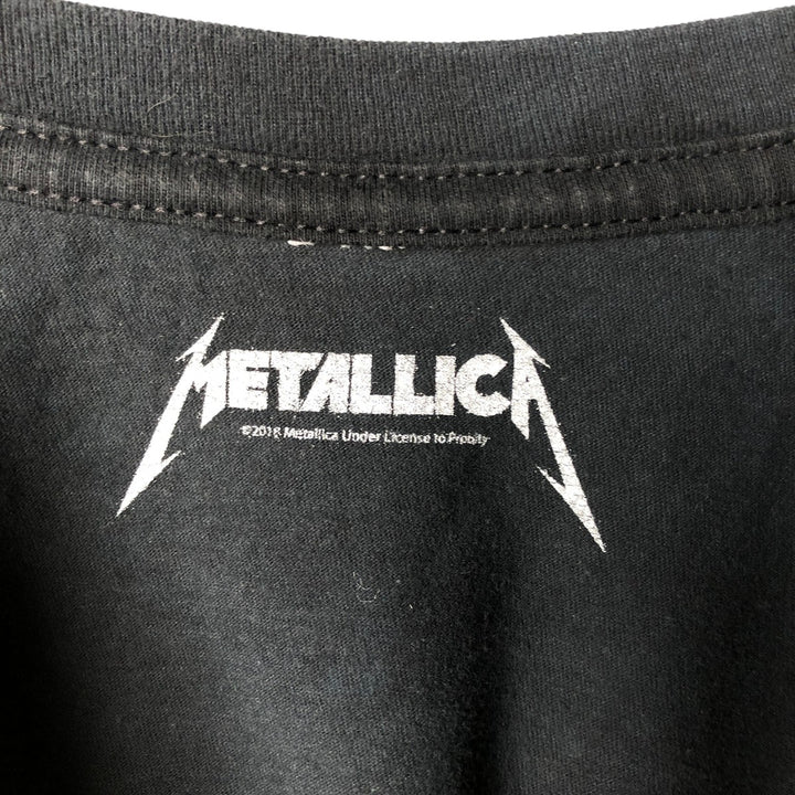 Metallica Skull Pattern Band T-Shirt, Men's Size L unclear black type Vintage Second Hand