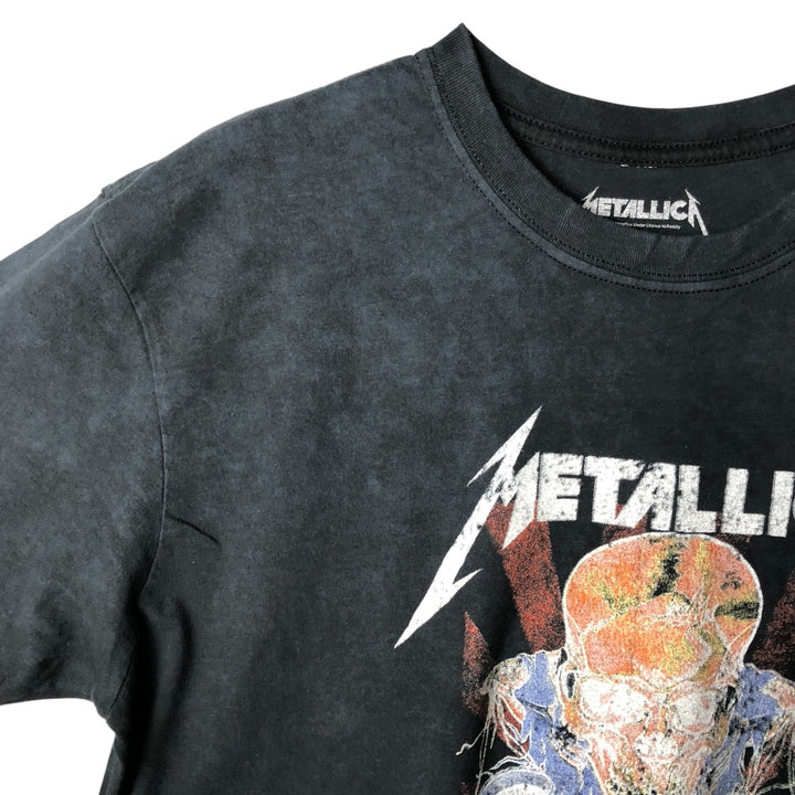 Metallica Skull Pattern Band T-Shirt, Men's Size L unclear black type Vintage Second Hand