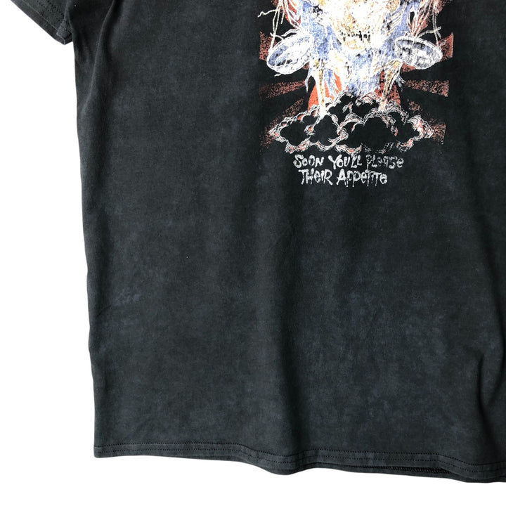 Metallica Skull Pattern Band T-Shirt, Men's Size L unclear black type Vintage Second Hand