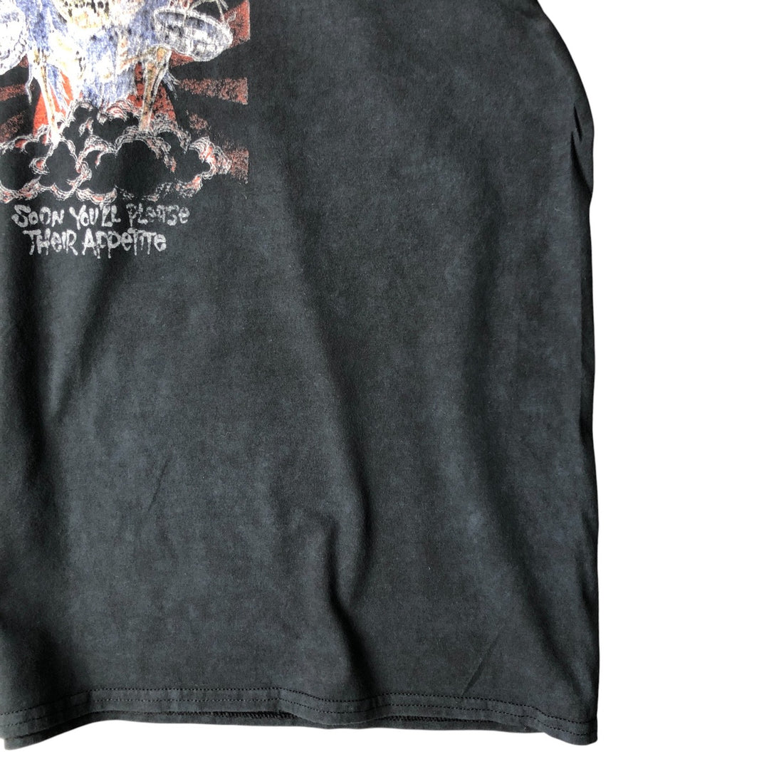 Metallica Skull Pattern Band T-Shirt, Men's Size L unclear black type Vintage Second Hand