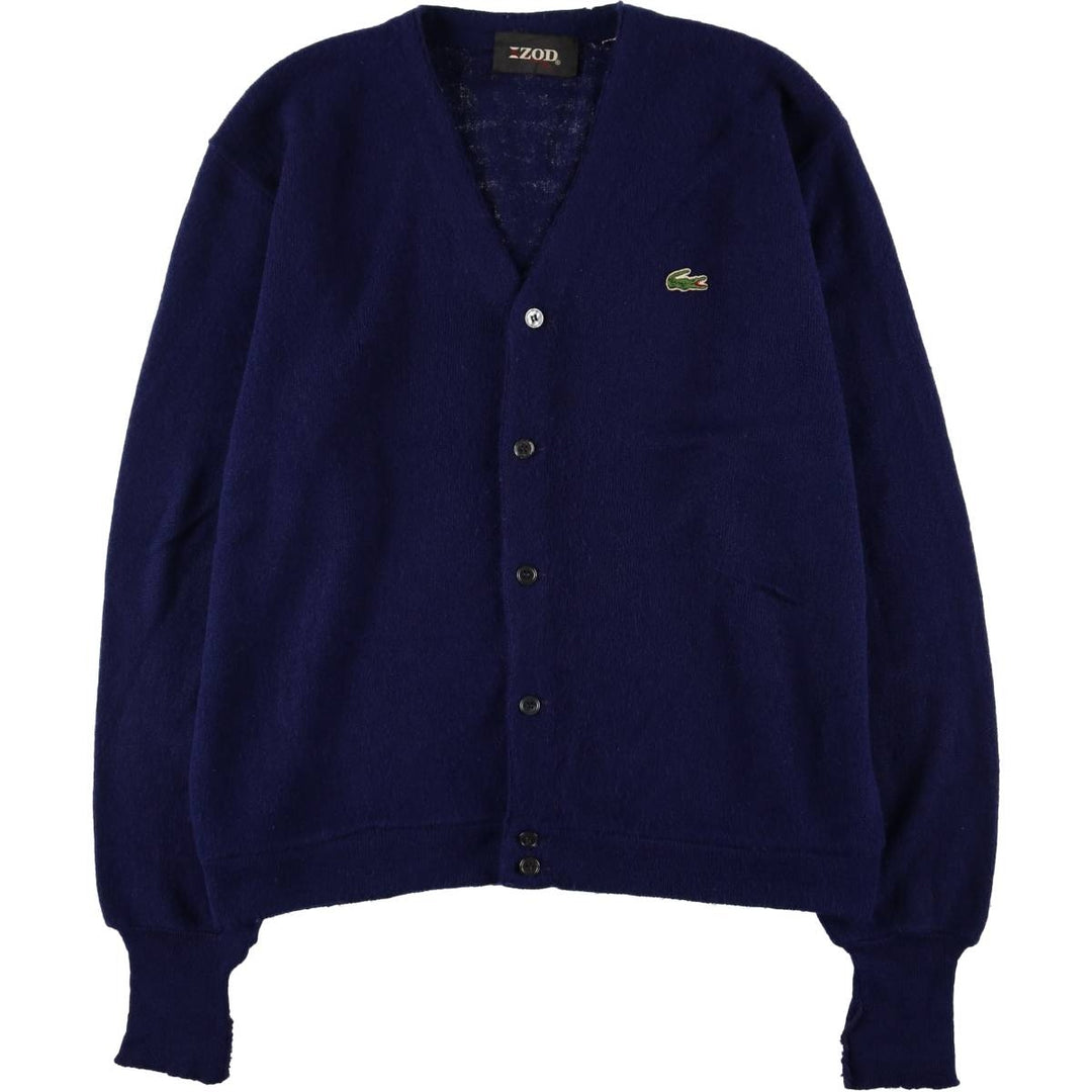 Vintage 1970'S Lacoste IZOD knit cardigan, men's size XL unclear navy blue type Vintage Second Hand