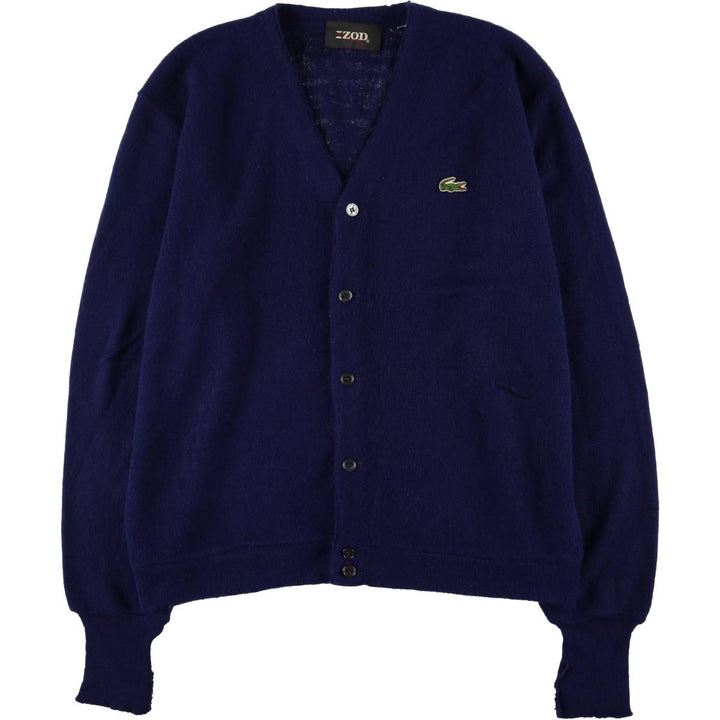 Vintage 1970'S Lacoste IZOD knit cardigan, men's size XL unclear navy blue type Vintage Second Hand