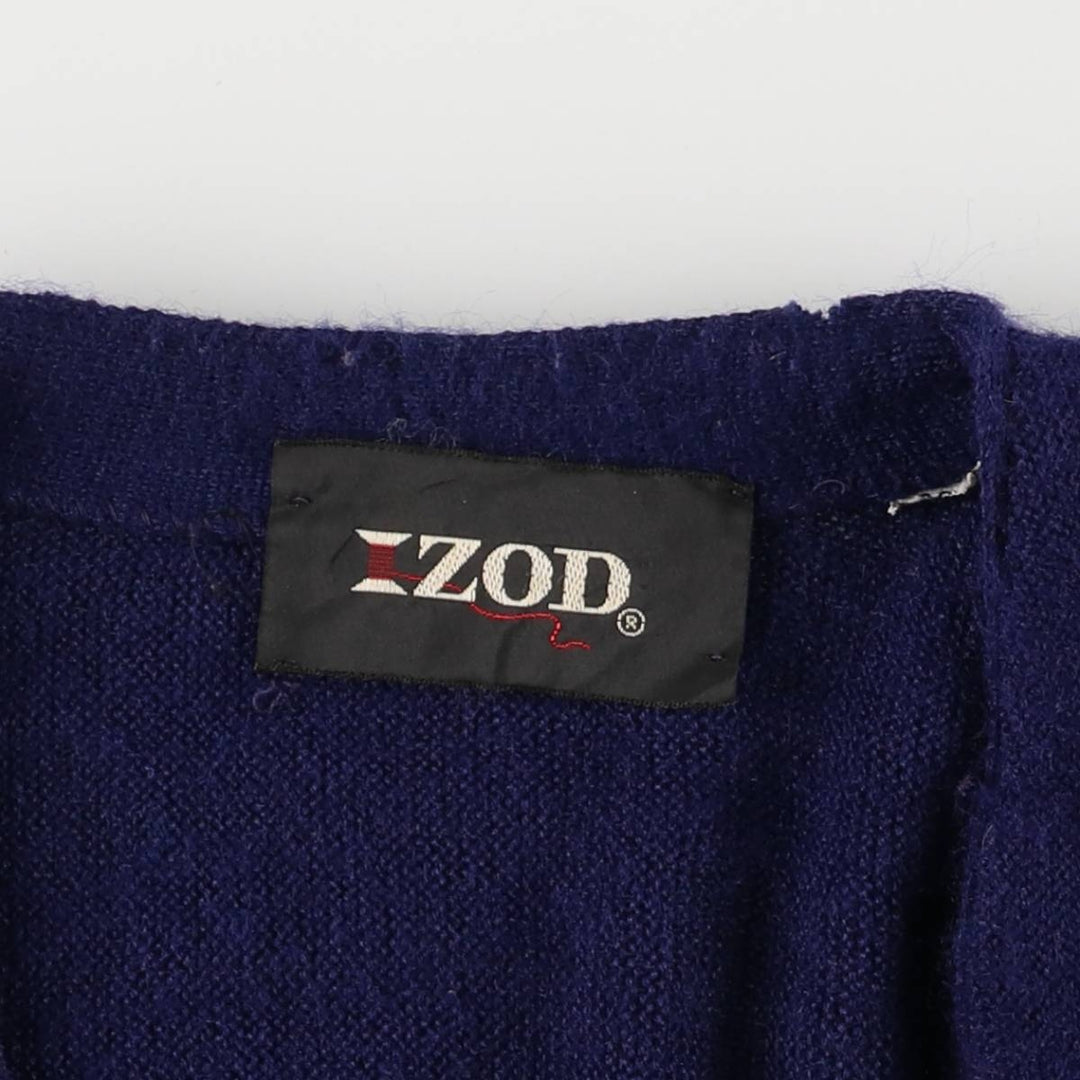Vintage 1970'S Lacoste IZOD knit cardigan, men's size XL unclear navy blue type Vintage Second Hand