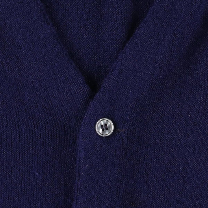 Vintage 1970'S Lacoste IZOD knit cardigan, men's size XL unclear navy blue type Vintage Second Hand