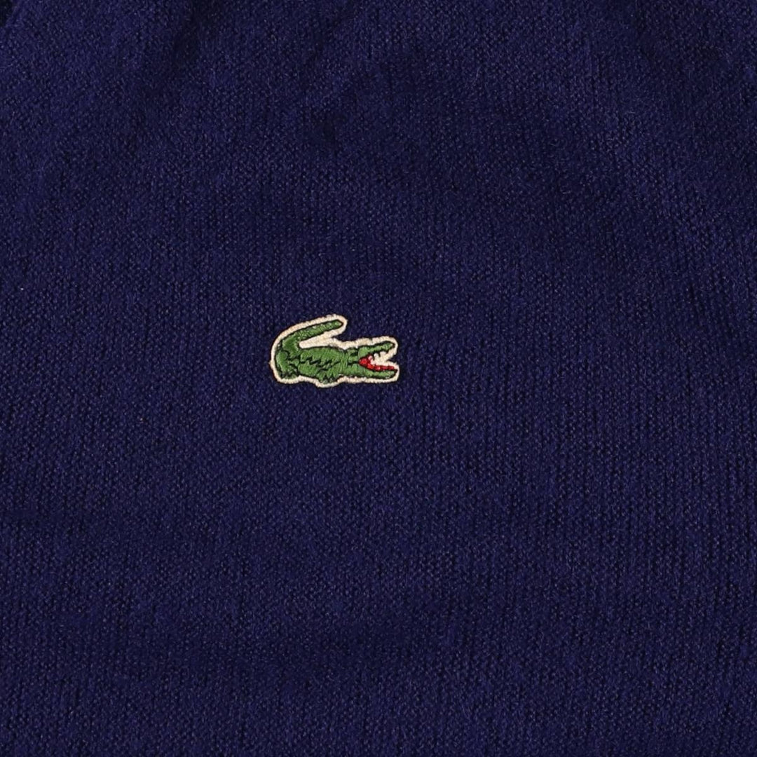Vintage 1970'S Lacoste IZOD knit cardigan, men's size XL unclear navy blue type Vintage Second Hand
